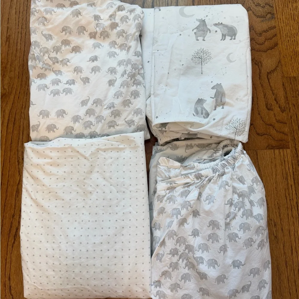 Pottery Barn Kids Gender Neutral Fitted Crib Sheets - Set of 4